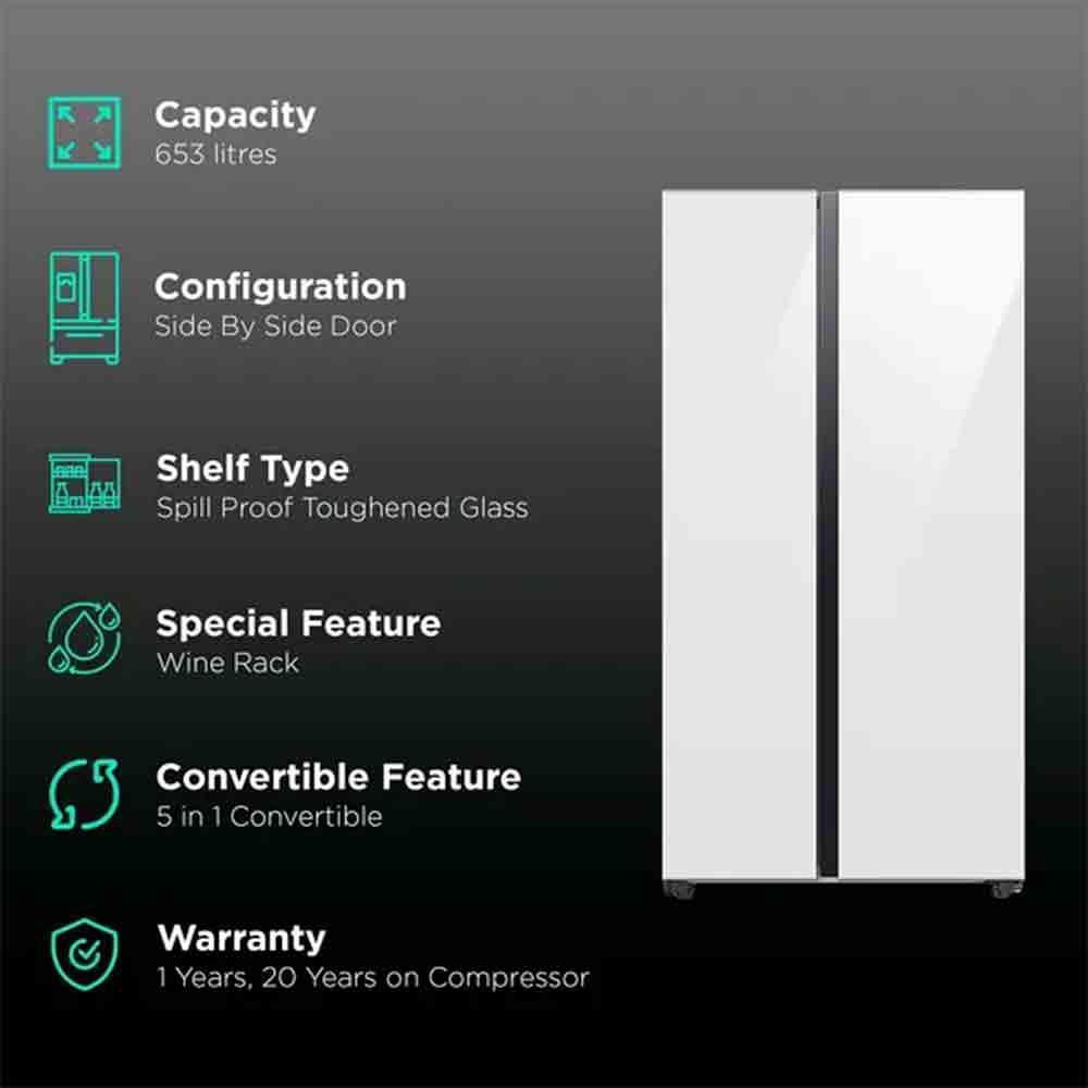 Samsung 653L 3 Star Side-by-Side Refrigerator RS76CB81A312HL - Pai