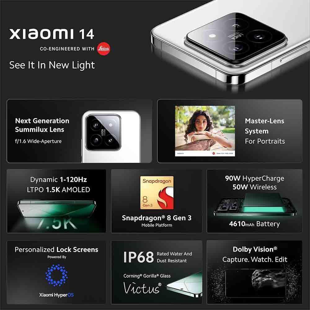 Buy Xiaomi 14 (12GB RAM, 512GB ROM, Black) - Unmatched Performance
