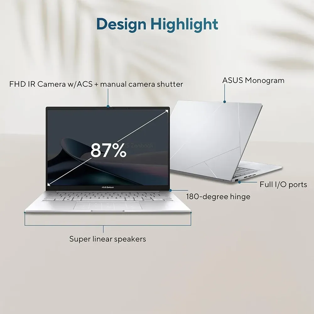 Asus Zenbook 14 Intel Core Ultra Laptop (32 GB/1 TB SSD/MS  cm/UX3405CA-PZ348WS/Foggy Silver)