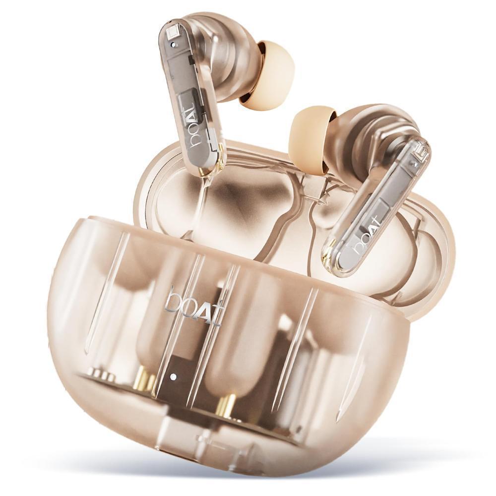 boAt Airdopes 191 ANC TWS Earbuds (32dB ANC, 60 Hours Battery, Pellucid  Orange)