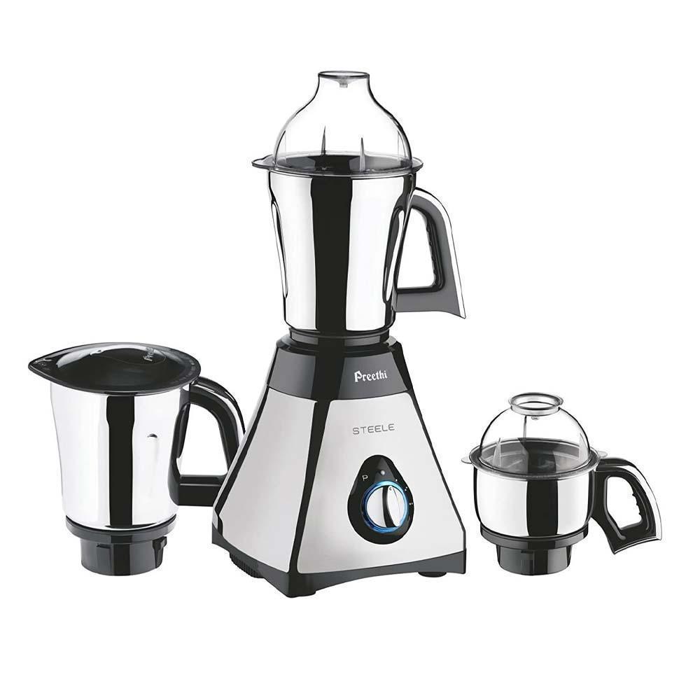 Buy Preethi Steele MG 206 550W Mixer Grinder (3 Jars, Grey) Online