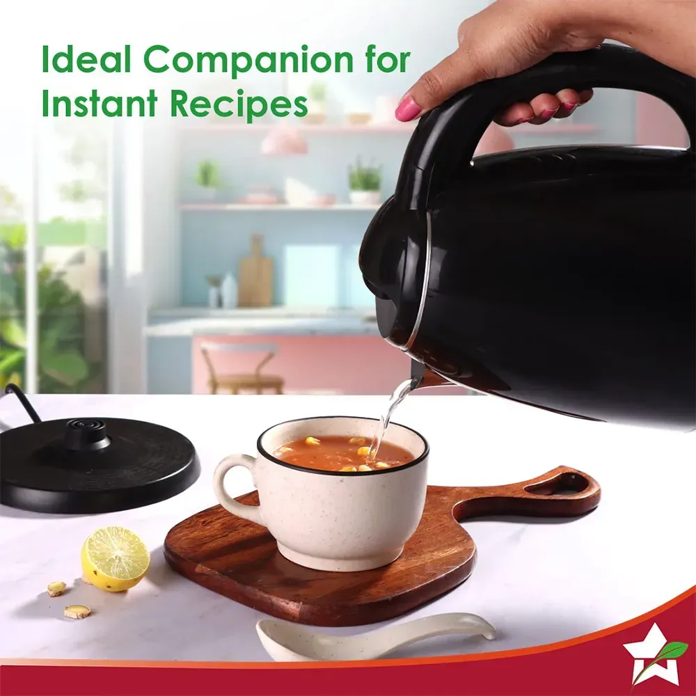 Wonderchef Litre Essenza Cool-touch Electric Kettle Stainless-steel  Inner Body 1350W Rapid Boiling in Mins Boil Water for Tea, Coffee, 