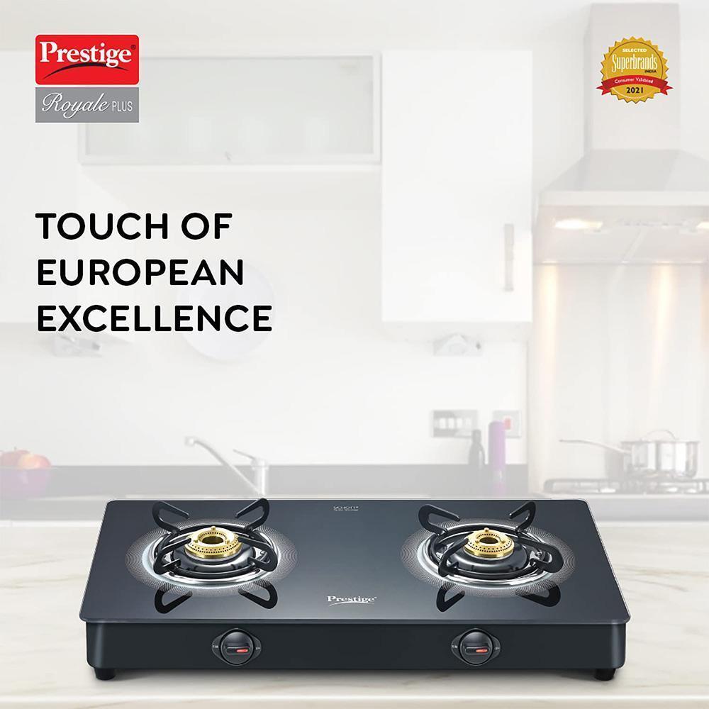 Prestige Royale Plus GT02 2 Brass Burner Gas Stove - Elevate Your