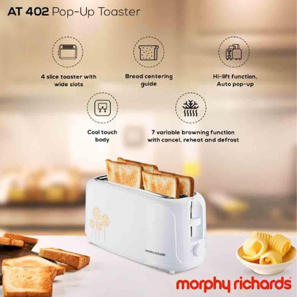 Morphy Richards AT 402 4-Slice Toaster Efficient Stylish Pai