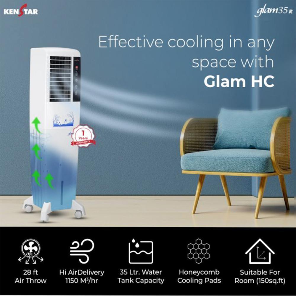 Buy Kenstar GLAM 35L Tower Air Cooler with Inverter Technology