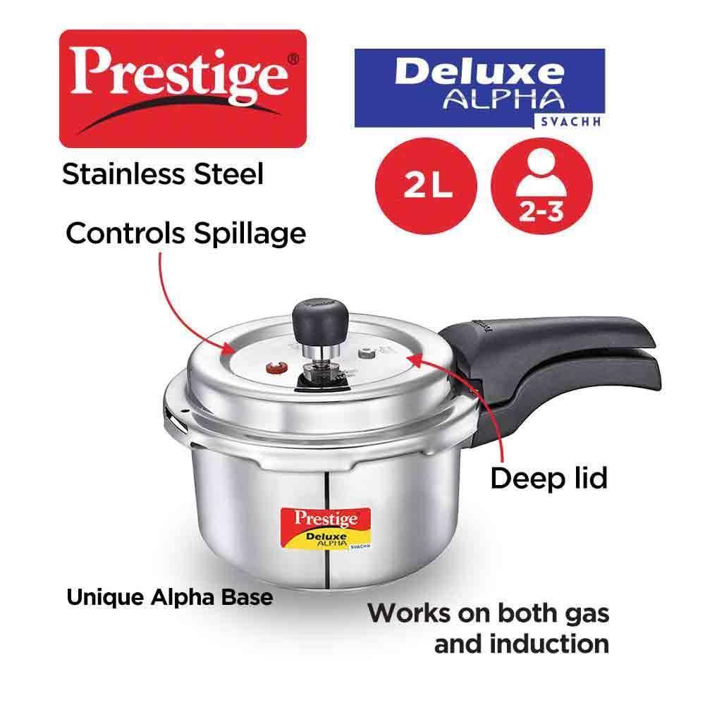Buy Prestige Deluxe Alpha Svachh 2L Pressure Cooker Stainless