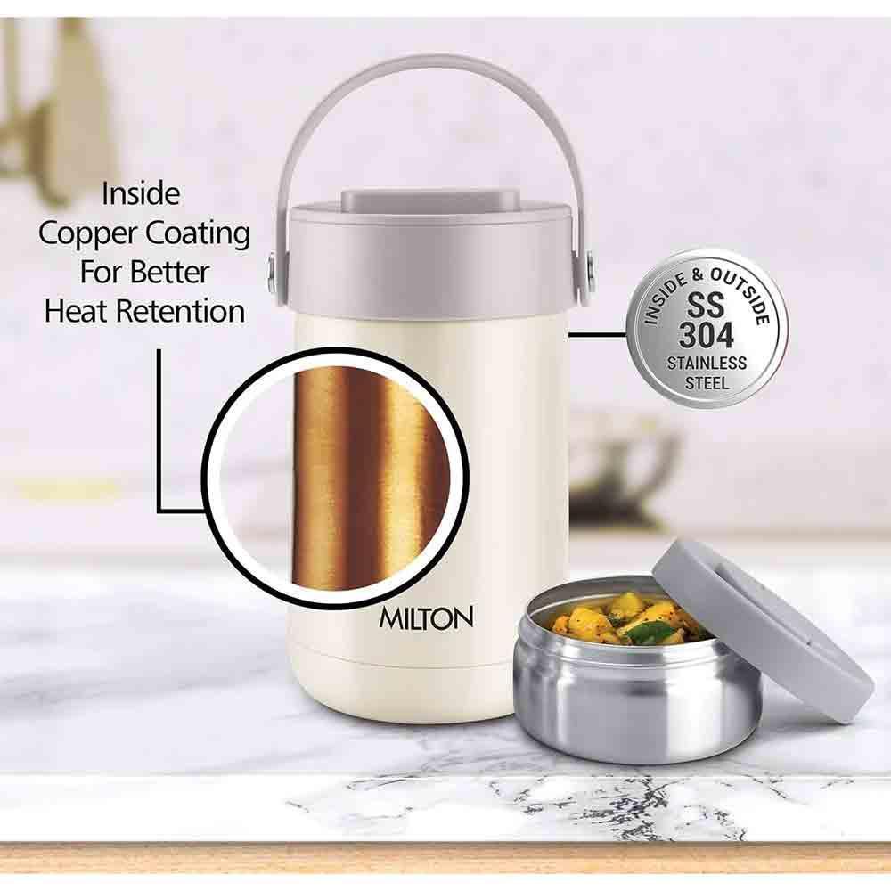 MILTON Glamour Thermosteel Stainless Steel Tiffin Box 1530 ml Containers  Lunch Box (Assorted)