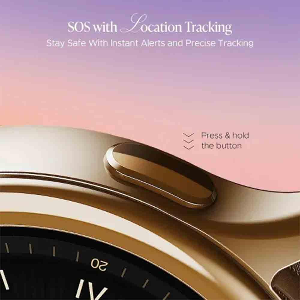 boAt Enigma Daze Luxury Smart Watch for Women's With cm Luminous Round  HD Display (Metallic Gold Strap, Free Size)