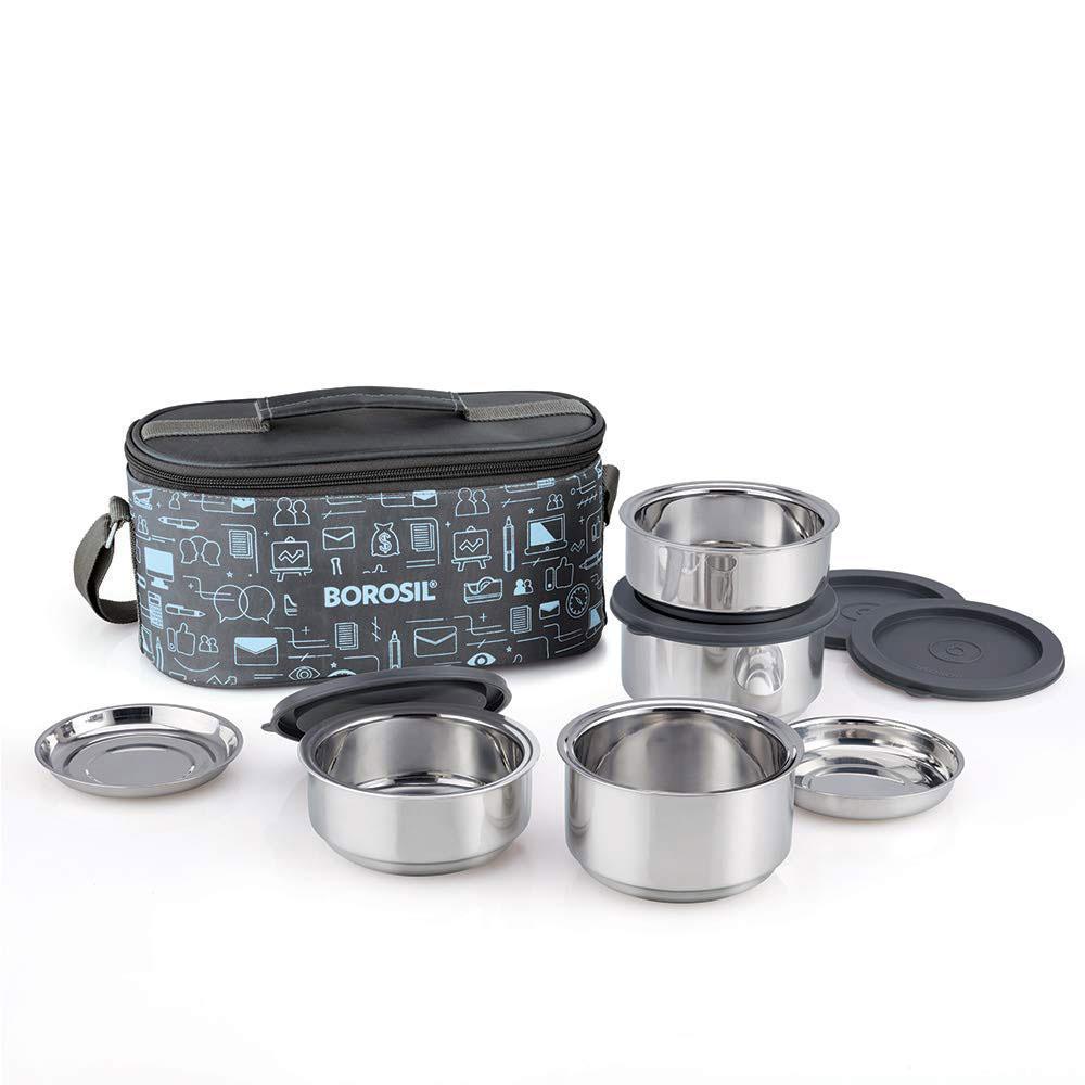Borosil Carry Fresh Insulated Lunch Box Set of Perfect for