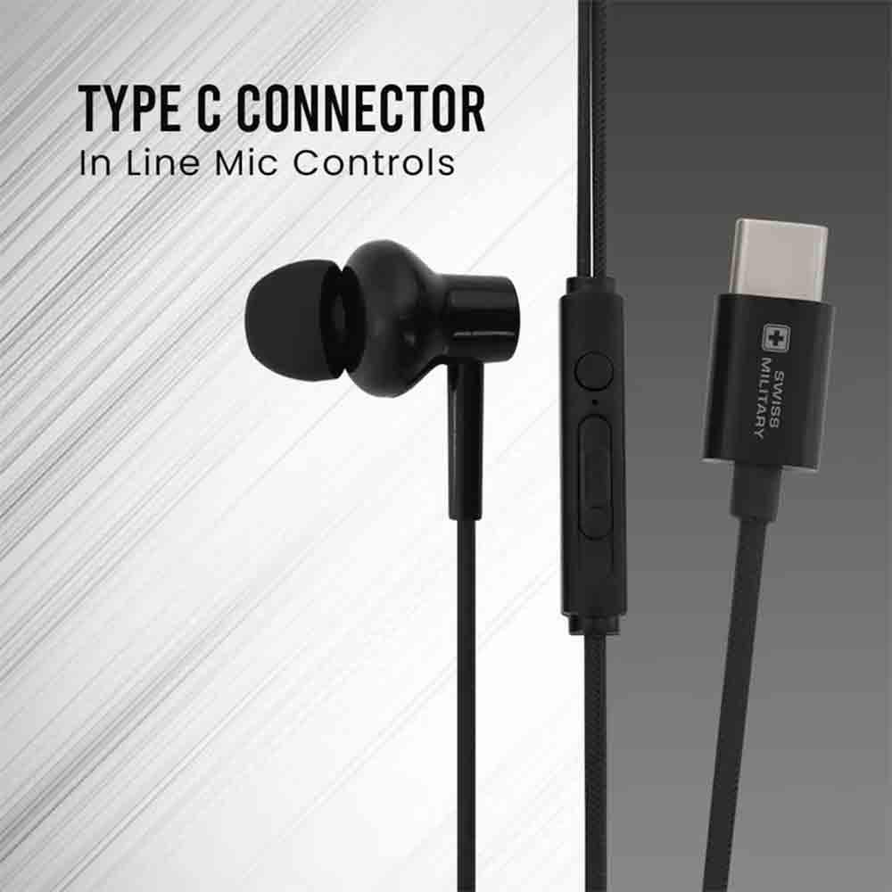 Swiss Military Water Lite Type-C Wireless In Ear Earphone,(Black)