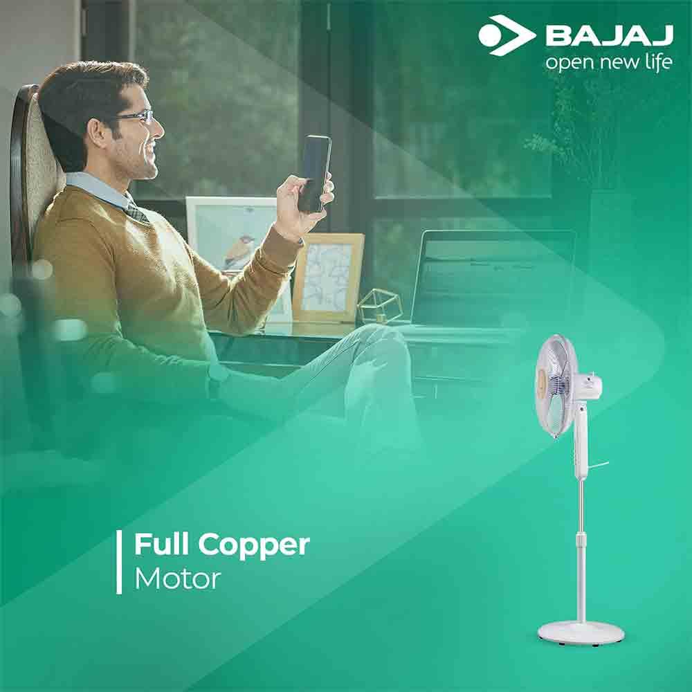 Buy Bajaj Midea BP07 Blades 400 mm Pedestal Fan (White) Best