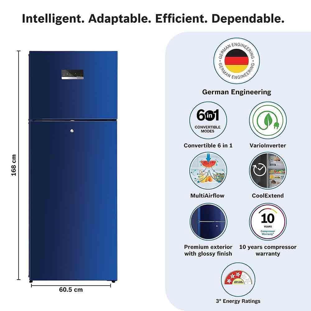 Bosch 269L 3 Star Frost Free Double Door Fridge | Pai International