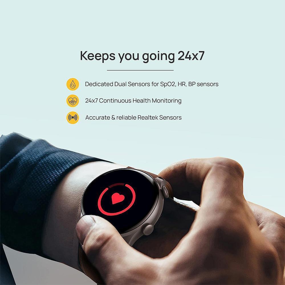 Urban Fit Z Smart Watch (Black, 35mm) with Built-in Mic EEG