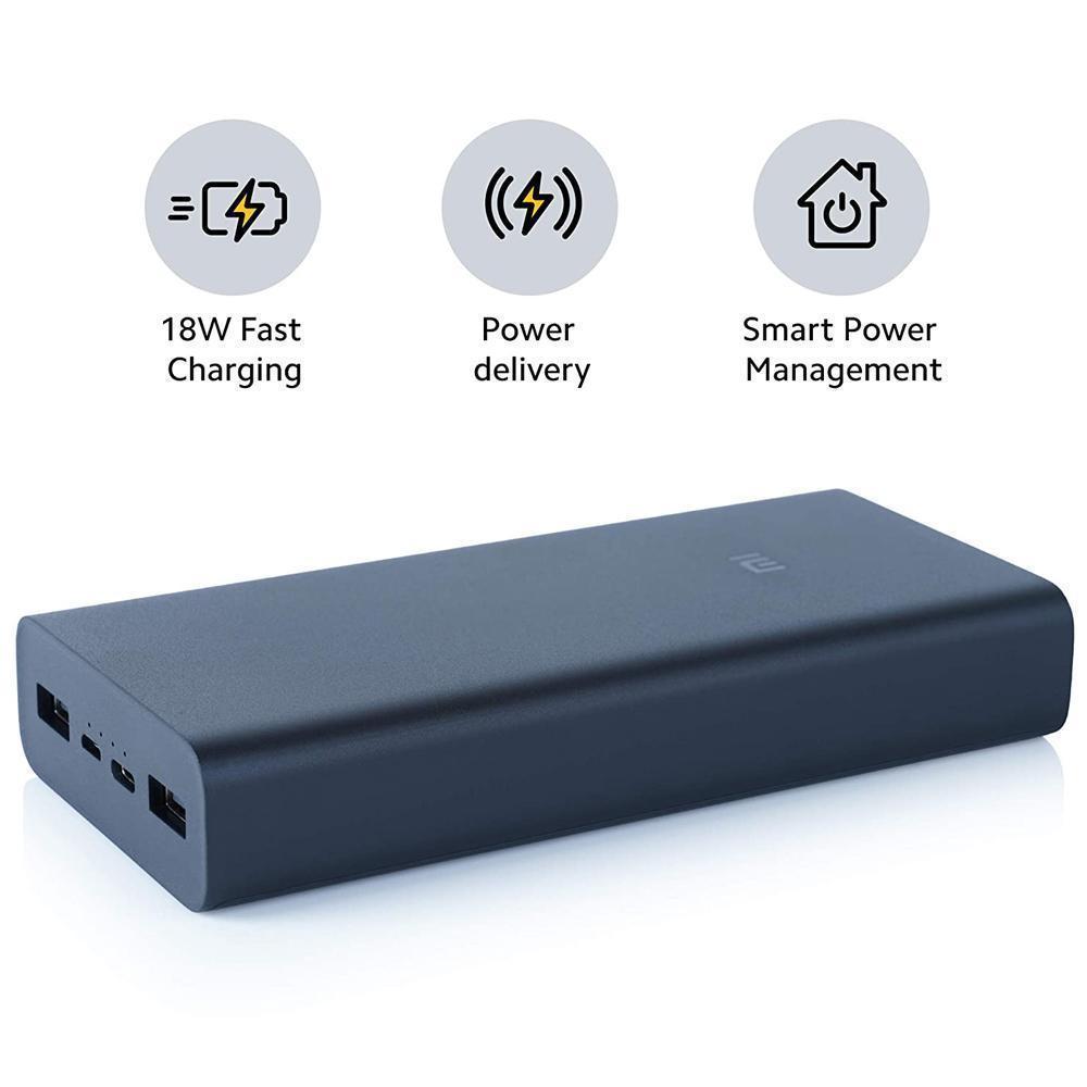 Mi 3i 20000 mAh Power Bank (Fast Charging, 18W) (Black, Lithium Polymer)