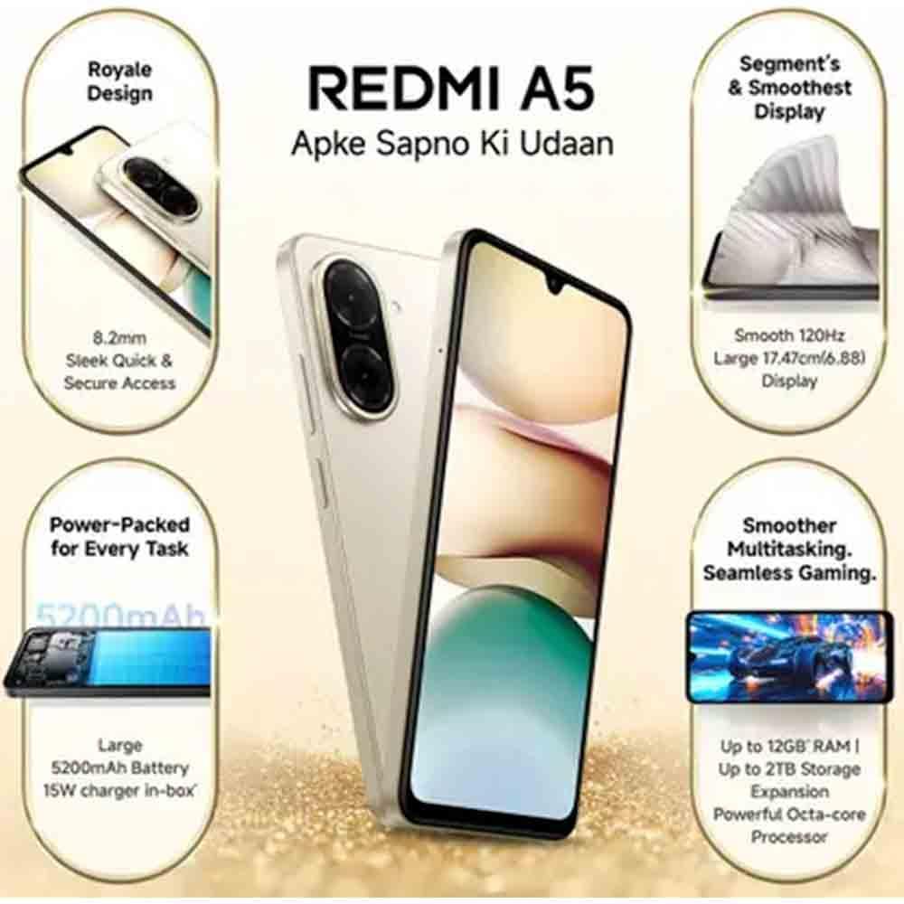 【超美品】Xiaomi Redmi A5 3GB 64GB Redmi A5 (Jaisalmer Gold, 3GB RAM 64GB Storage) | Royale