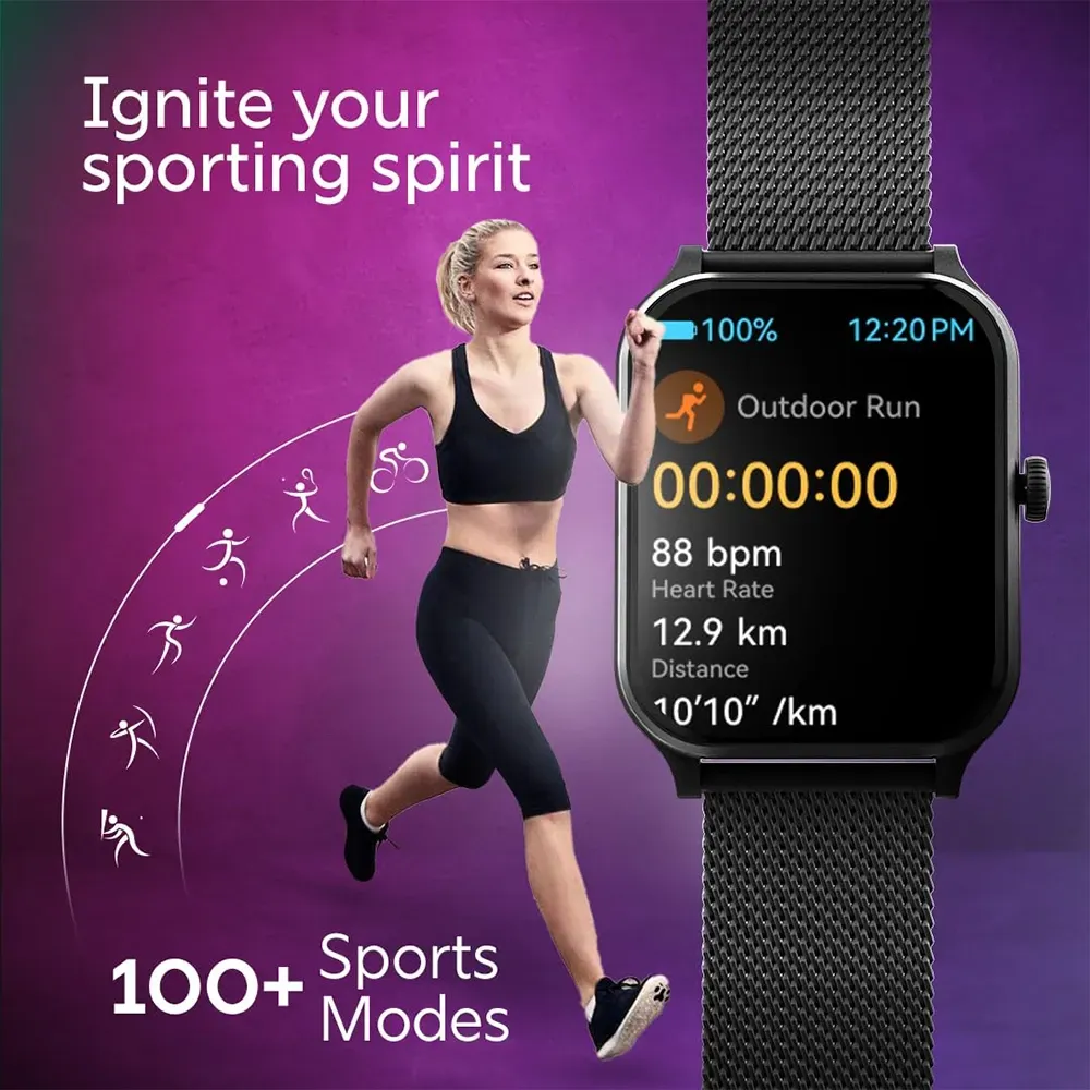 Fastrack Jupiter Classic Smart Watch With Super UltraVU HD Display (Black)