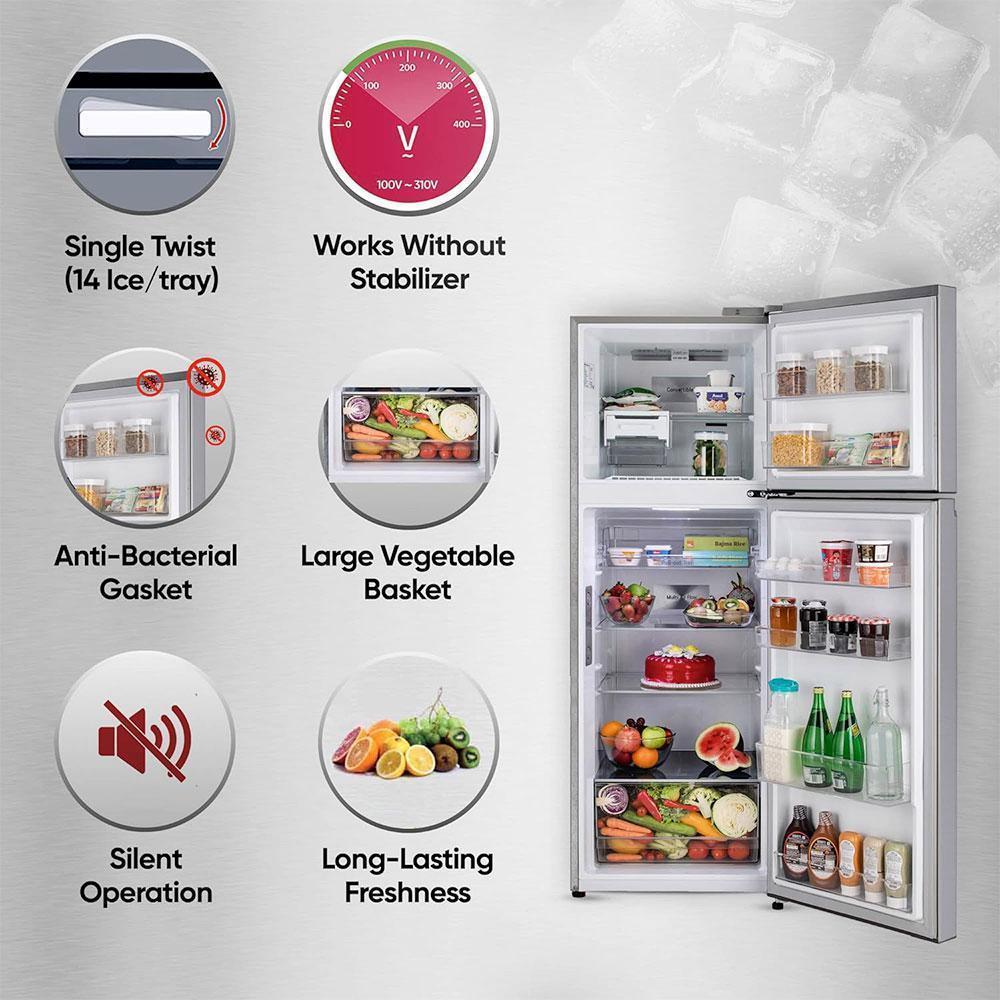 LG 322L 3 Star Frost Free Double Door Fridge GL-T342TPZX - Pai