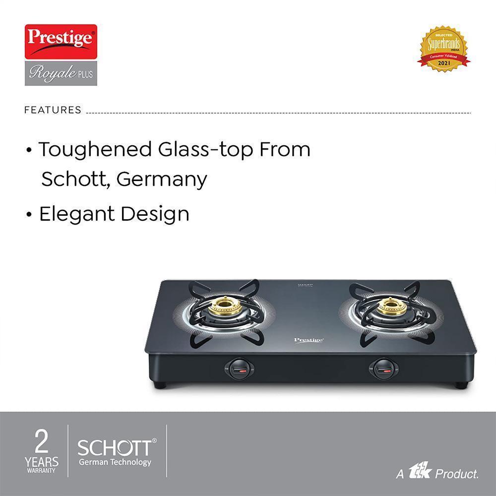 Prestige Royale Plus GT02 2 Brass Burner Gas Stove - Elevate Your