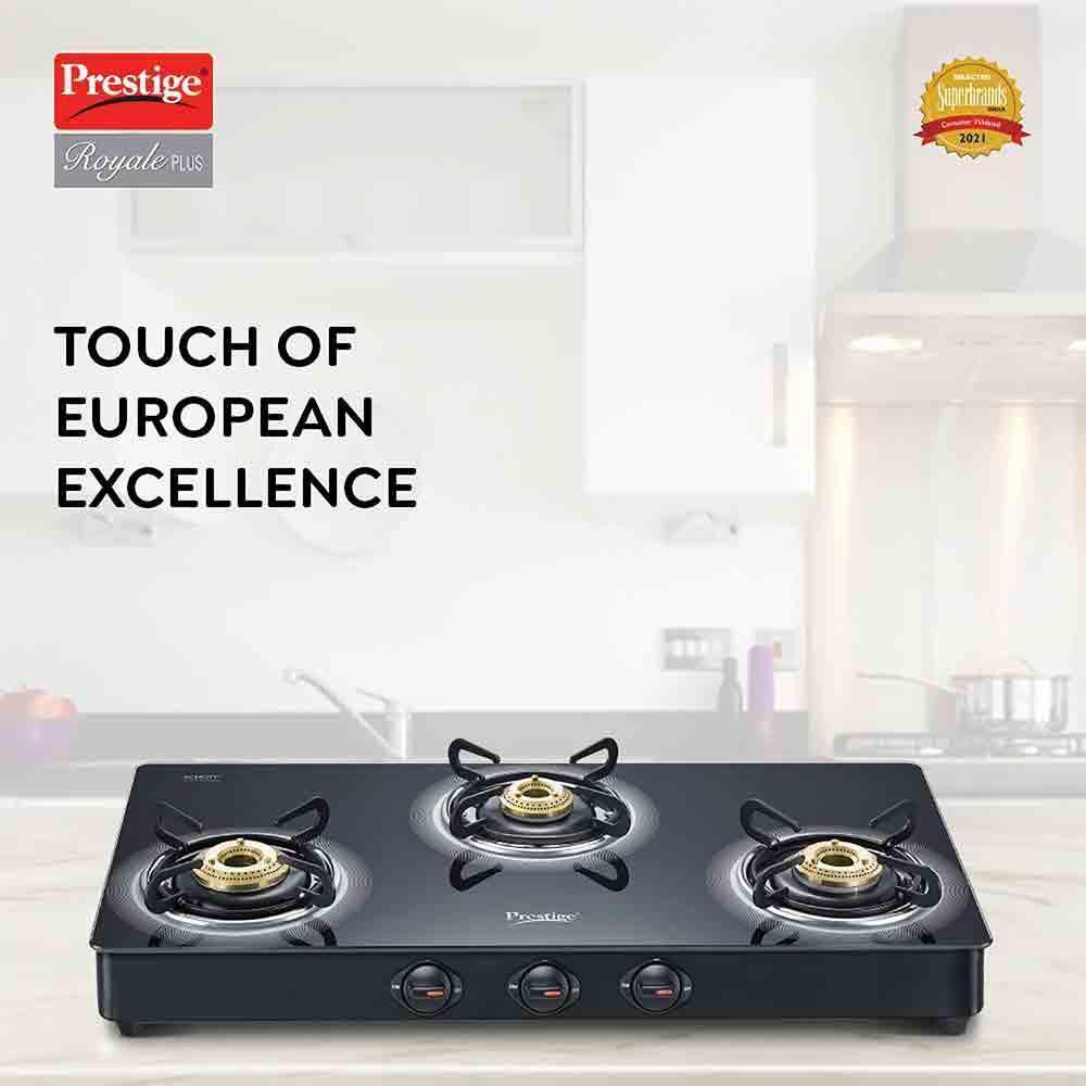 Buy Prestige 40513 Brass Burner Manual Gas Stove (Black - Main Image