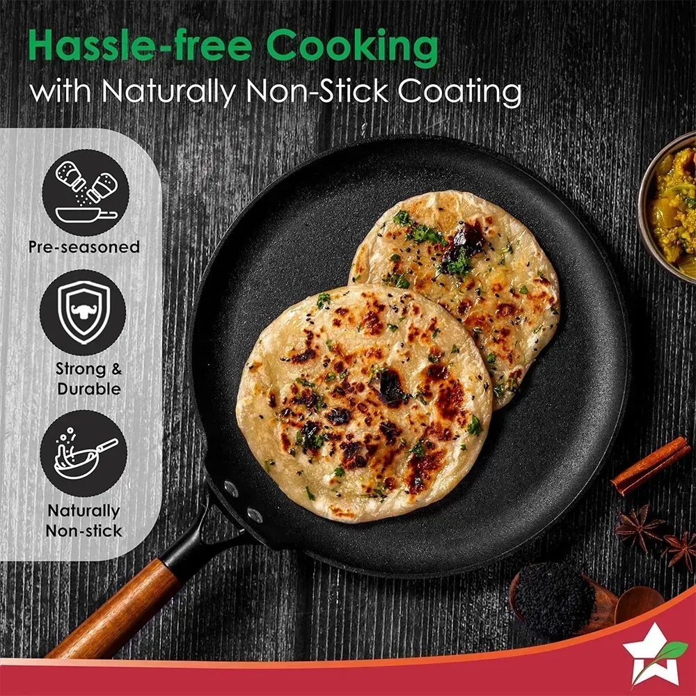 Wonderchef 30 cm Ferro Light Dosa Tawa – Lightweight Cast Iron