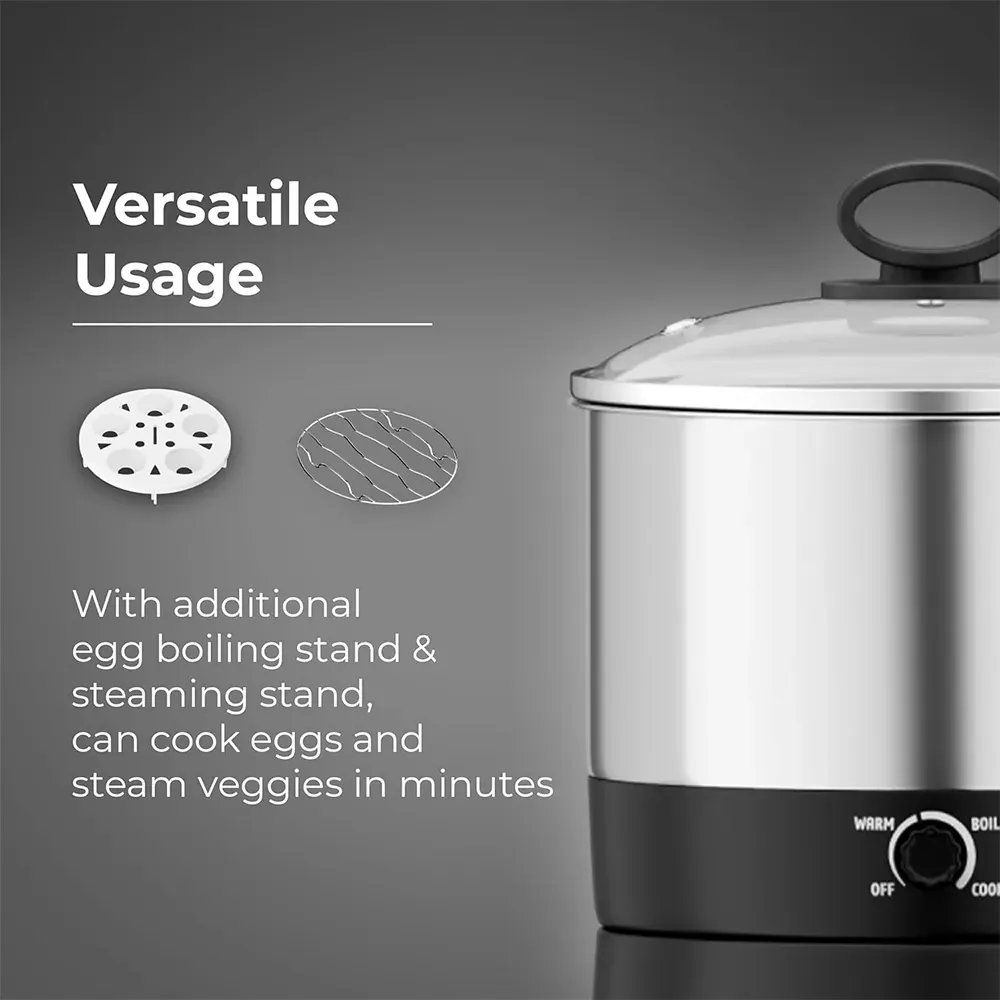 Butterfly Liters Matchless Multi Kettle With Egg Rack SS Rack (Silver)