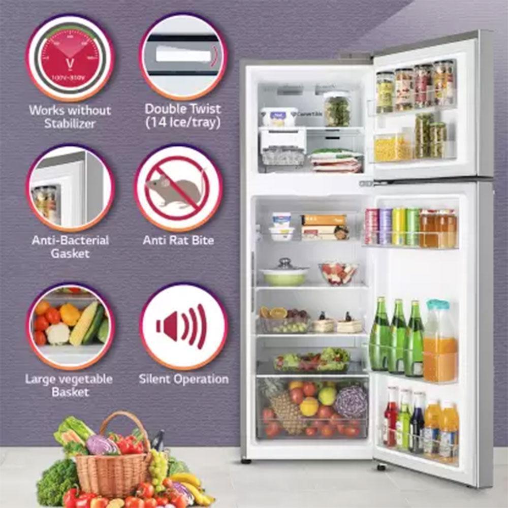 LG 246L 3 Star Frost Free Double Door Fridge GL-T262TPZX - Pai
