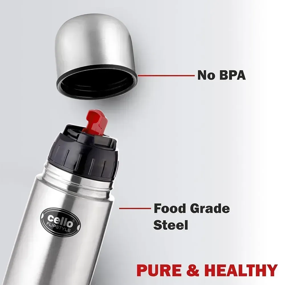 Buy Cello Flip Style 1000 ml Flask Silver – Pai International