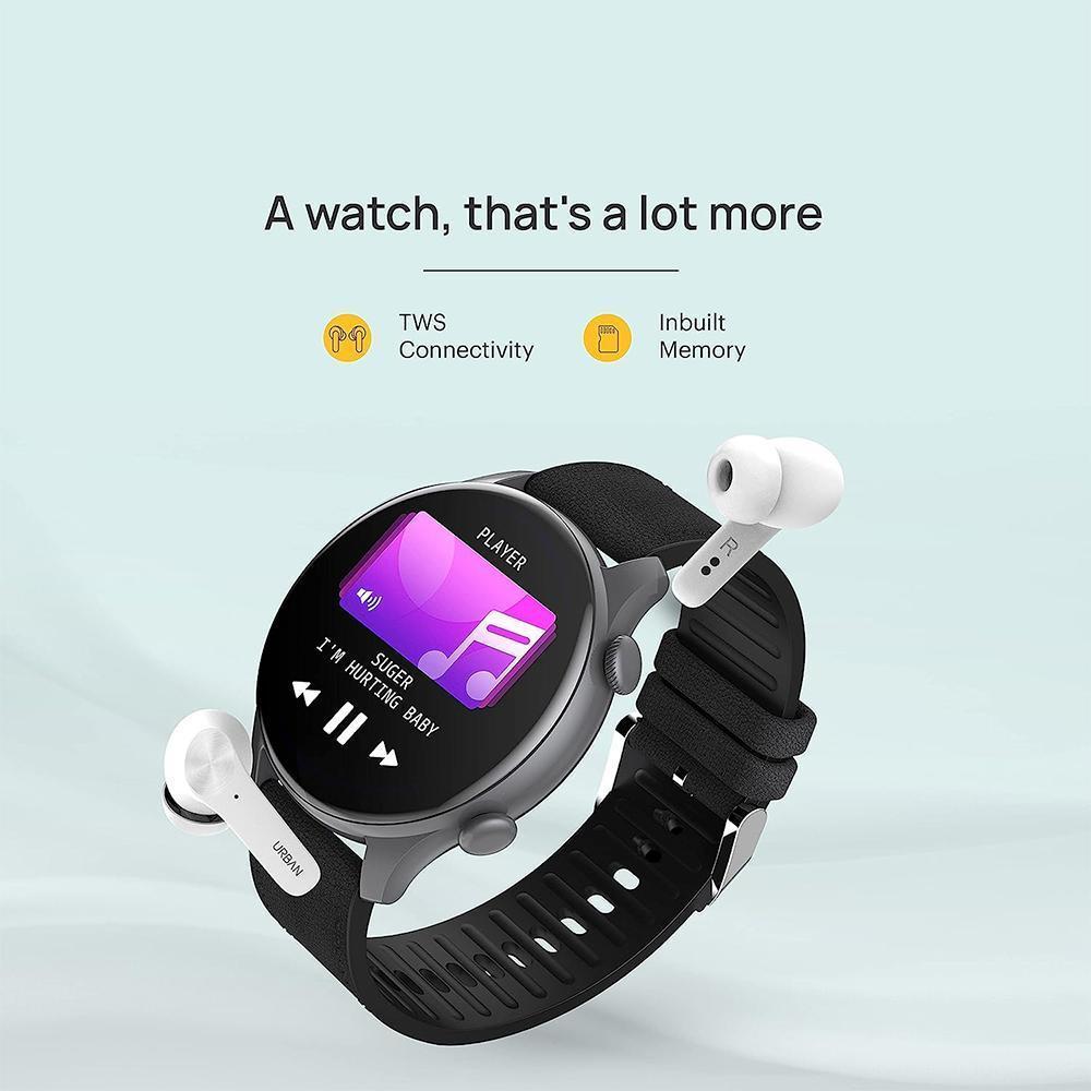 Urban Fit Z Smart Watch (Black) (35 mm Dial Size, Built in Mic,pedometer  for steep count, Electroencephalogram (EEG))