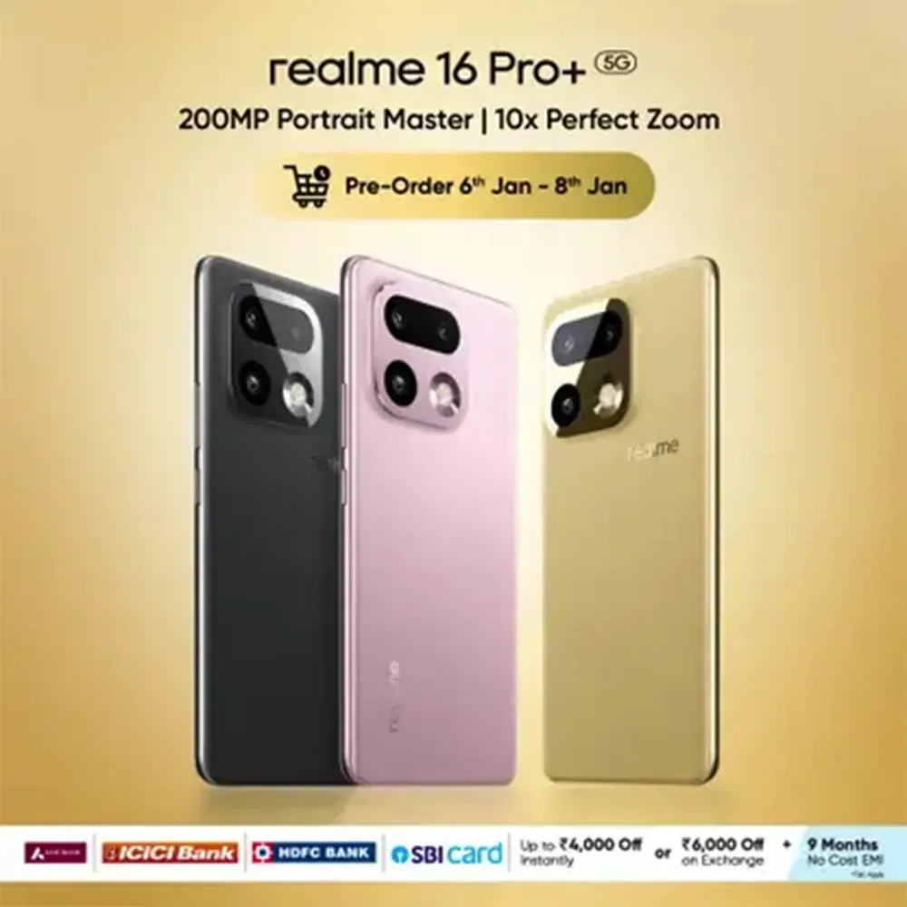 Buy Realme 16 Pro+ 5G (8GB RAM, 128GB ROM) Master Gold – Pai