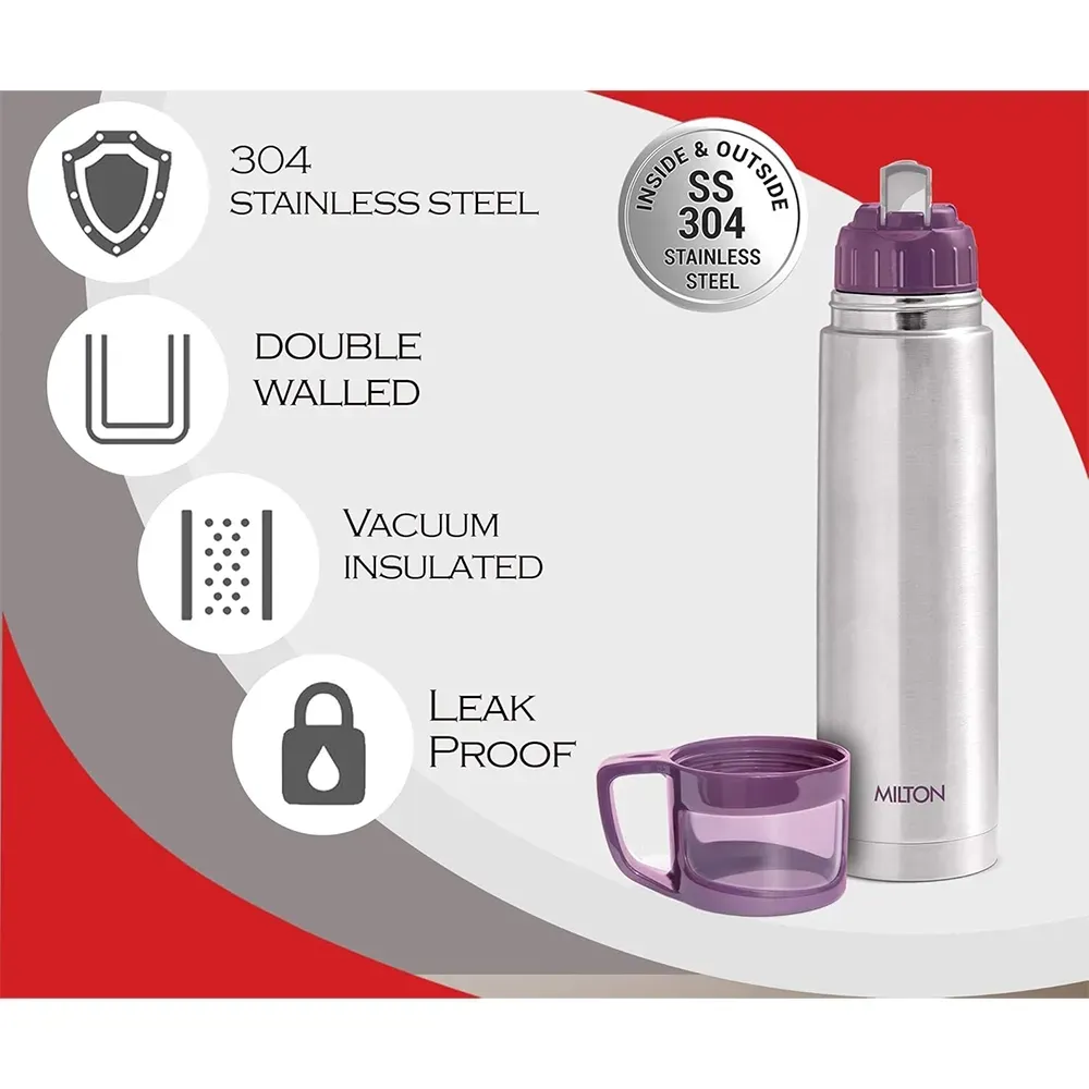 Buy Milton Glassy 1000 ml Thermosteel Flask with Jacket – Pai