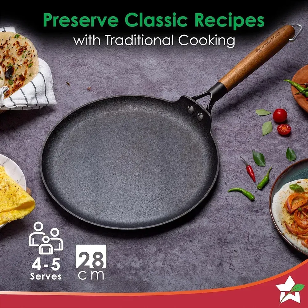 Wonderchef 30 cm Ferro Light Dosa Tawa With Gravity Moulding Technology  (Black)