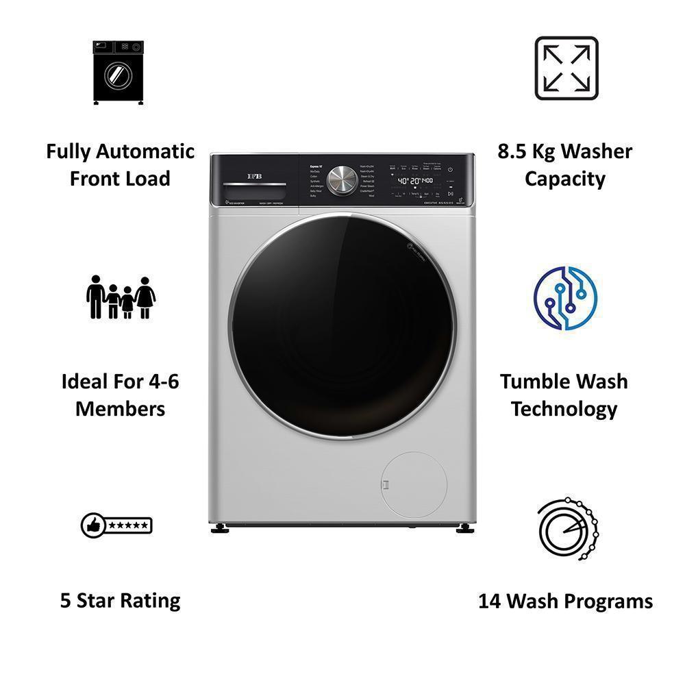IFB 8.5 Kg 5 Star Front Load Washer Dryer Executive ZXS - Pai