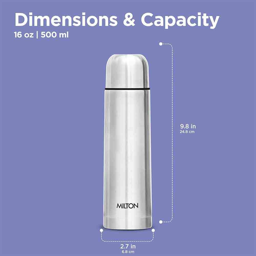 Milton Thermosteel Flip Lid 500 ml Flask (Silver)