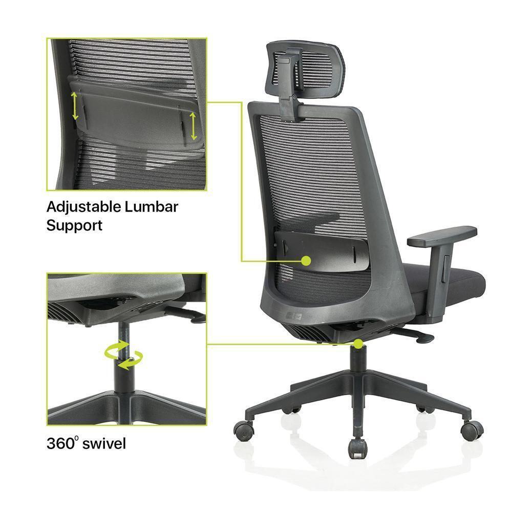 Buy Featherlite Amaze High Back Office Chair (CRFL02, Black