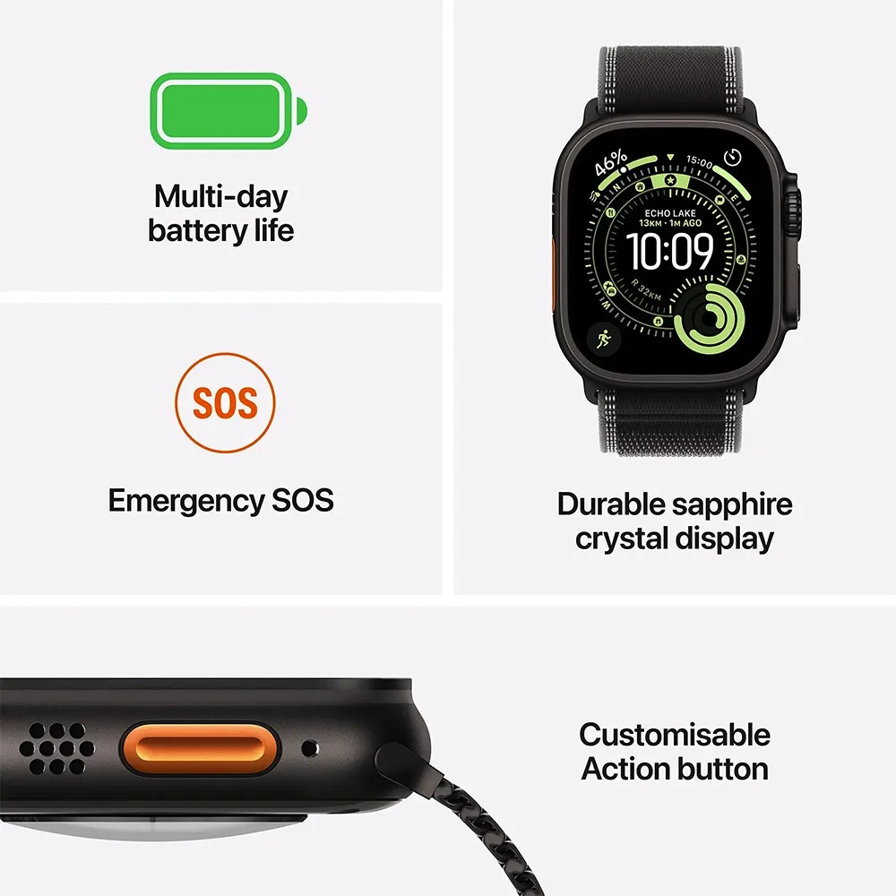 Apple Watch Ultra GPS Cellular 49mm Black Titanium – Features