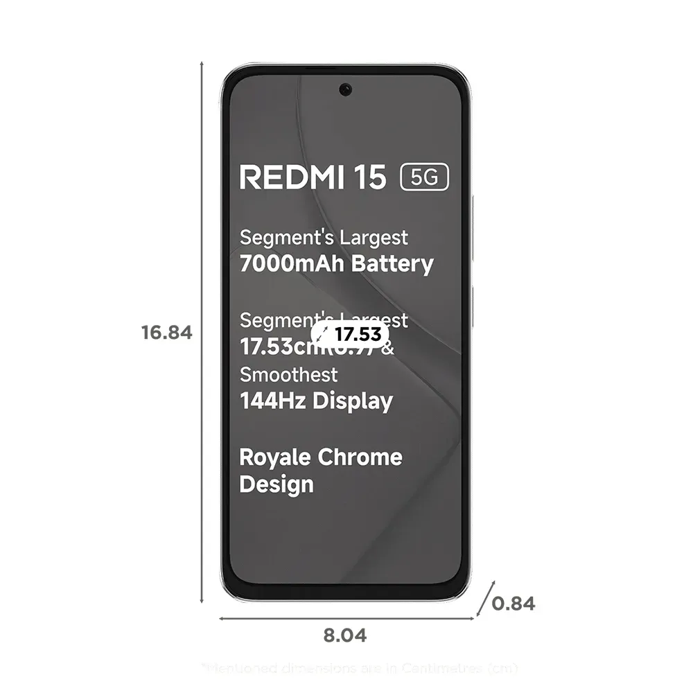 Redmi 15 5G (6GB RAM, 128GB ROM) Frosted White - Features, Battery