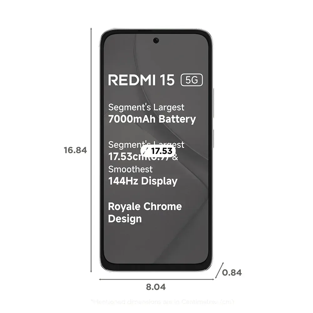 Redmi 15 5G (8GB RAM, 256GB ROM) Frosted White - Features, Battery