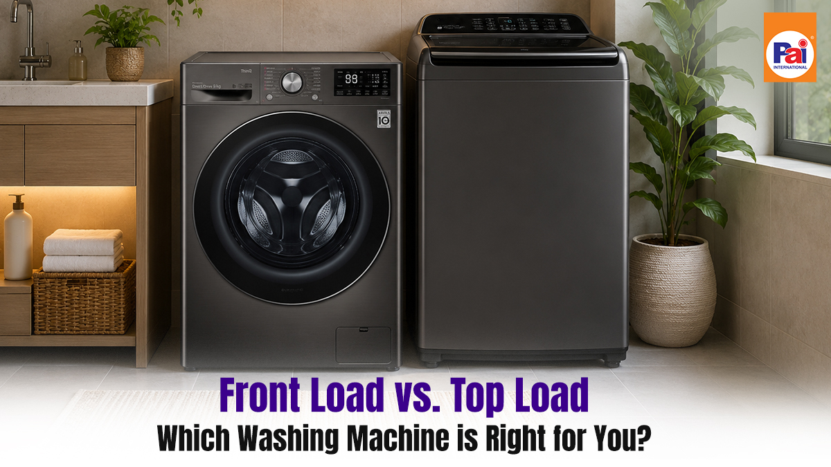 Washing machine in a laundry room