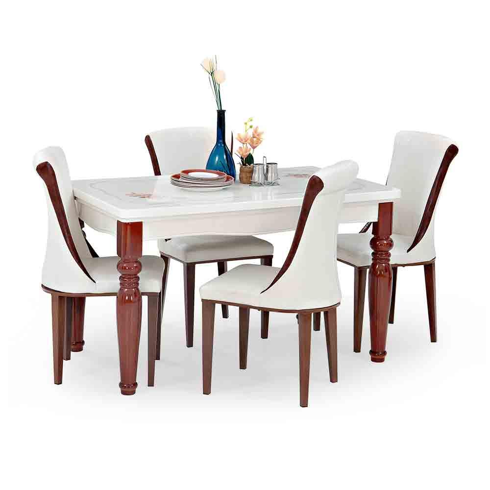 Buy Pacific Solid Wood Rectangular Table Seater Dining Set