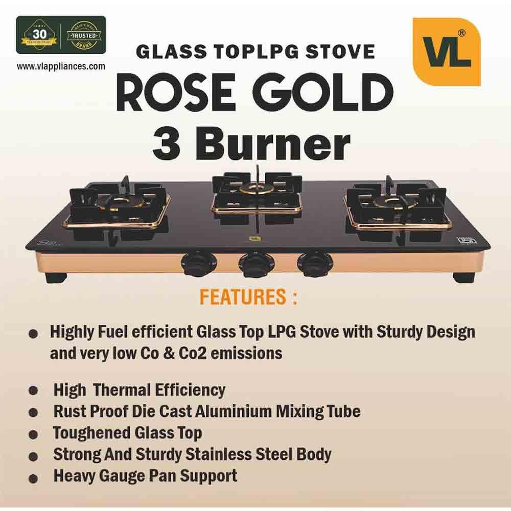 Buy Vijayalakshmi Brass Burner Gas Stove – Toughened Glass Pai